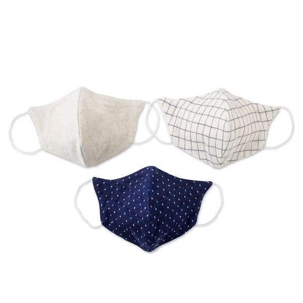 Alternate image for 1 Hemp and 2 Cotton Handcrafted Thai Face Masks set of 3 Quiet Spirit
