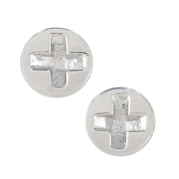 Alternate image for Handcrafted Sterling Silver Stud Earrings from Thailand Silver Screws