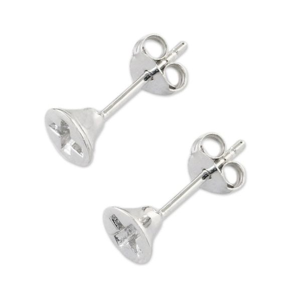 Alternate image for Handcrafted Sterling Silver Stud Earrings from Thailand Silver Screws