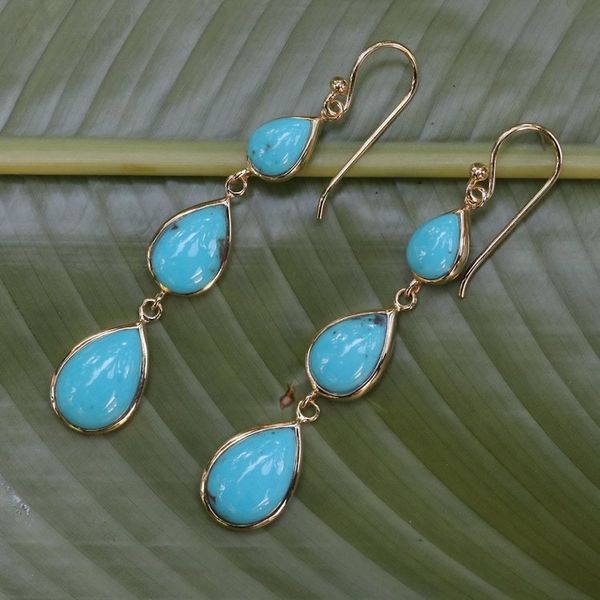 Alternate image for Gold Plated Sterling Silver Dangle Earrings from Thailand Nectar Drops