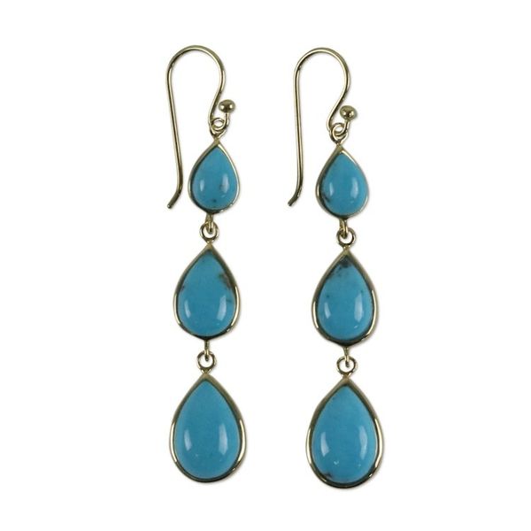 Alternate image for Gold Plated Sterling Silver Dangle Earrings from Thailand Nectar Drops