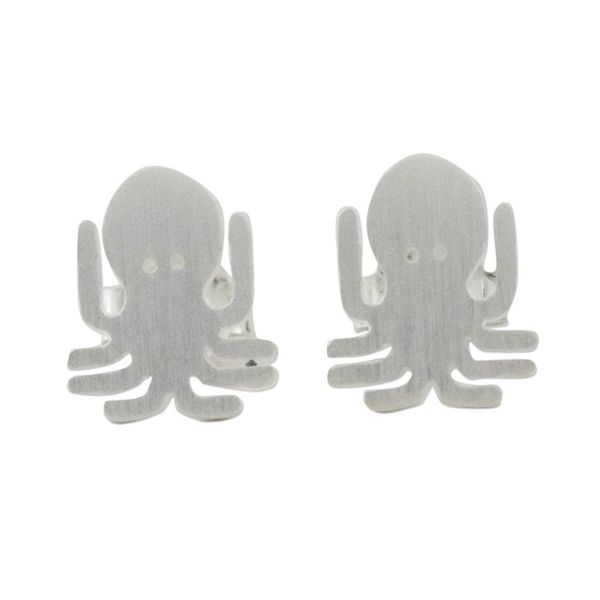 Alternate image for Sterling Silver Octopus Stud Earrings Handmade in Thailand Little Octopus