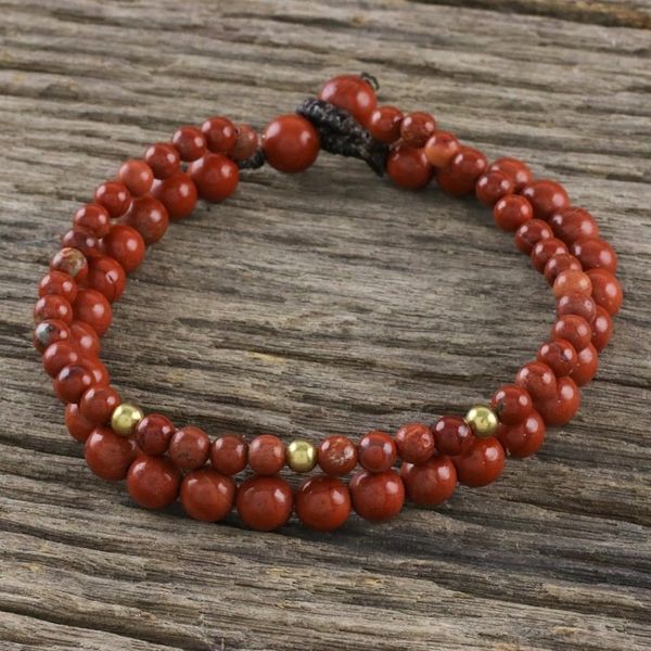 Alternate image for Adjustable Jasper Beaded Bracelet from Thailand Double Beauty