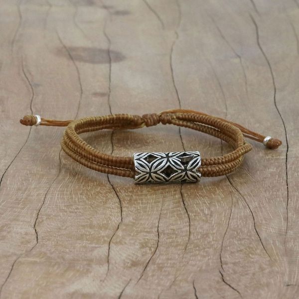 Alternate image for Karen Silver Pendant Bracelet in Cinnamon from Thailand Karen Seeds in Cinnamon