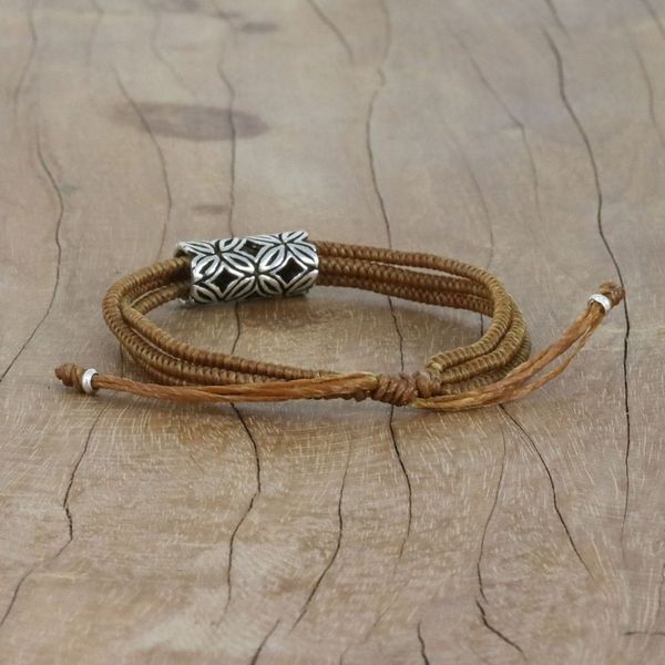 Alternate image for Karen Silver Pendant Bracelet in Cinnamon from Thailand Karen Seeds in Cinnamon