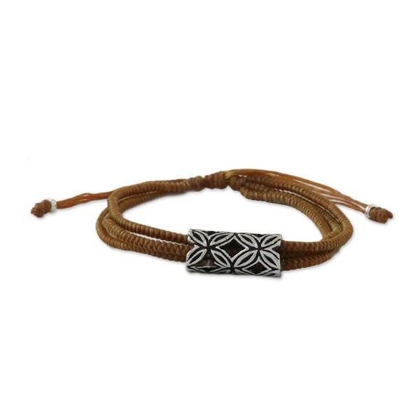 Alternate image for Karen Silver Pendant Bracelet in Cinnamon from Thailand Karen Seeds in Cinnamon