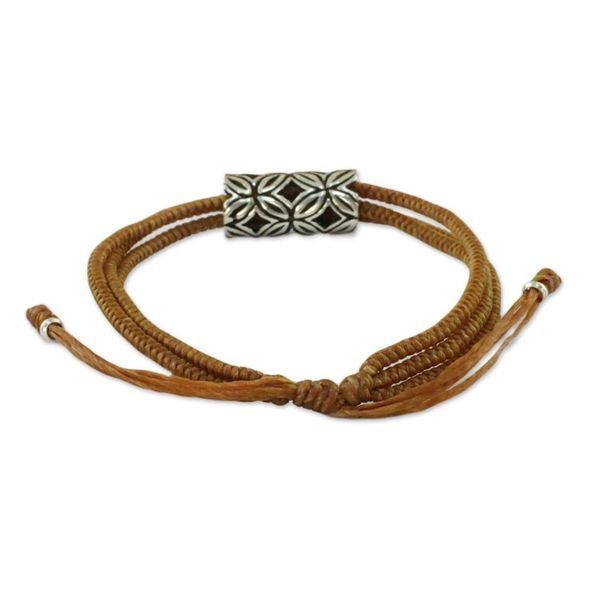 Alternate image for Karen Silver Pendant Bracelet in Cinnamon from Thailand Karen Seeds in Cinnamon
