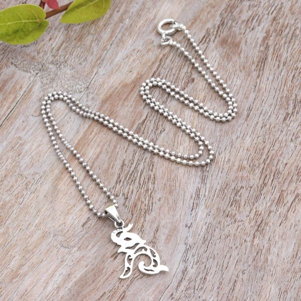 Alternate image for Sterling Silver Elephant Pendant Necklace from Thailand Elephant Melody