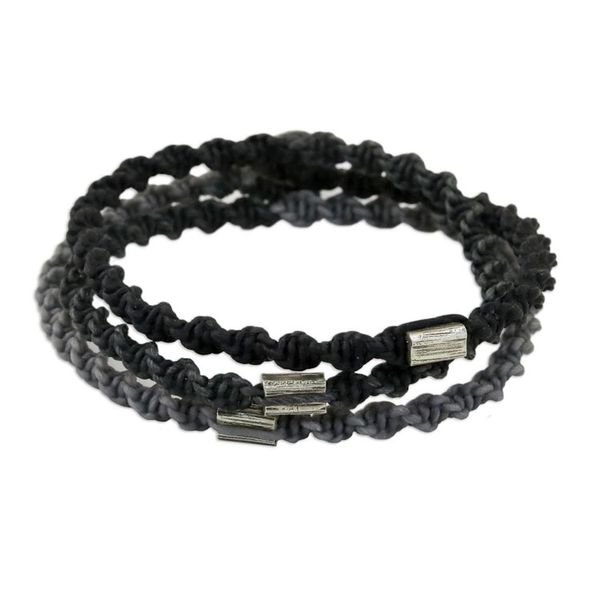 Alternate image for Karen Silver Braided Wrap Bracelet from Thailand Midnight Hour