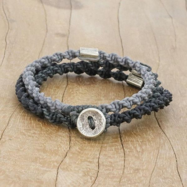 Alternate image for Karen Silver Braided Wrap Bracelet from Thailand Midnight Hour