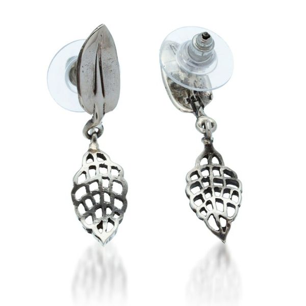 Alternate image for Leafy-Shaped High-Polished Sterling Silver Dangle Earrings Leafy Days