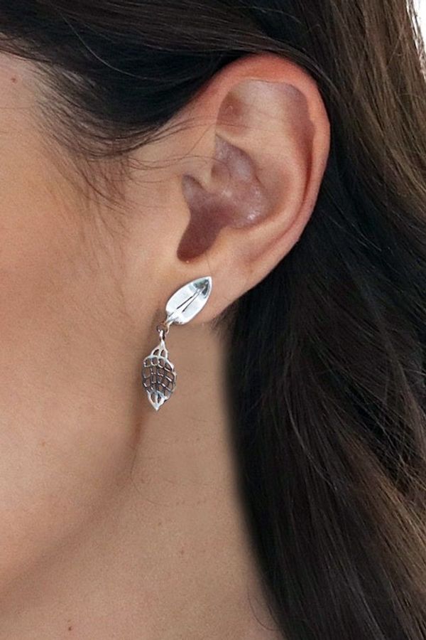 Alternate image for Leafy-Shaped High-Polished Sterling Silver Dangle Earrings Leafy Days