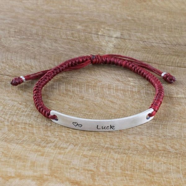 Alternate image for Sterling Silver Good Luck Pendant Bracelet from Thailand Lucky Red