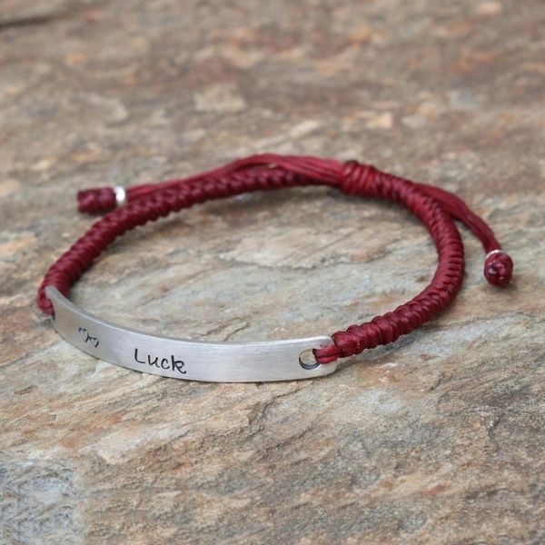 Alternate image for Sterling Silver Good Luck Pendant Bracelet from Thailand Lucky Red