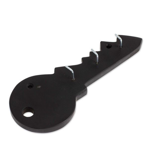 Alternate image for Minimalist Key-Shaped Hand-Carved Black Marble Key Rack Dark King of Keys