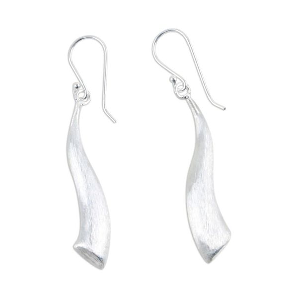 Alternate image for Handcrafted Thai Sterling Silver Dangle Earrings River in Chiang Mai