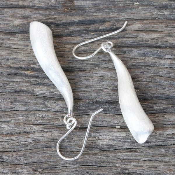 Alternate image for Handcrafted Thai Sterling Silver Dangle Earrings River in Chiang Mai
