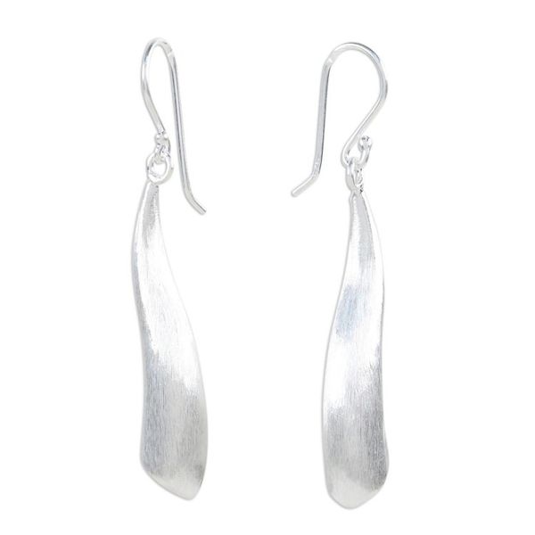 Alternate image for Handcrafted Thai Sterling Silver Dangle Earrings River in Chiang Mai