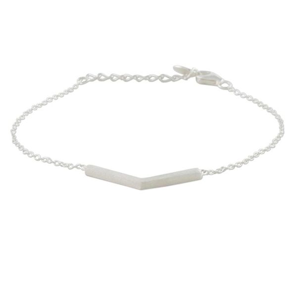 Alternate image for Sterling Silver Angular Pendant Bracelet from Thailand Cute Angle