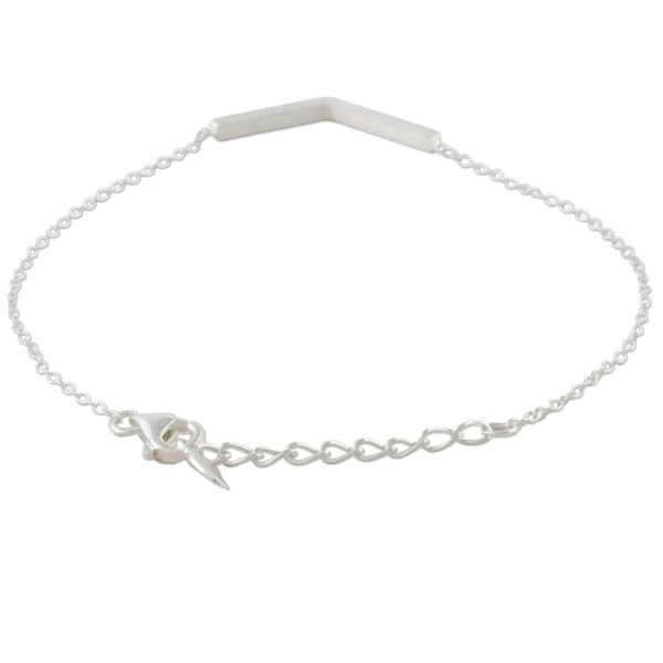 Alternate image for Sterling Silver Angular Pendant Bracelet from Thailand Cute Angle