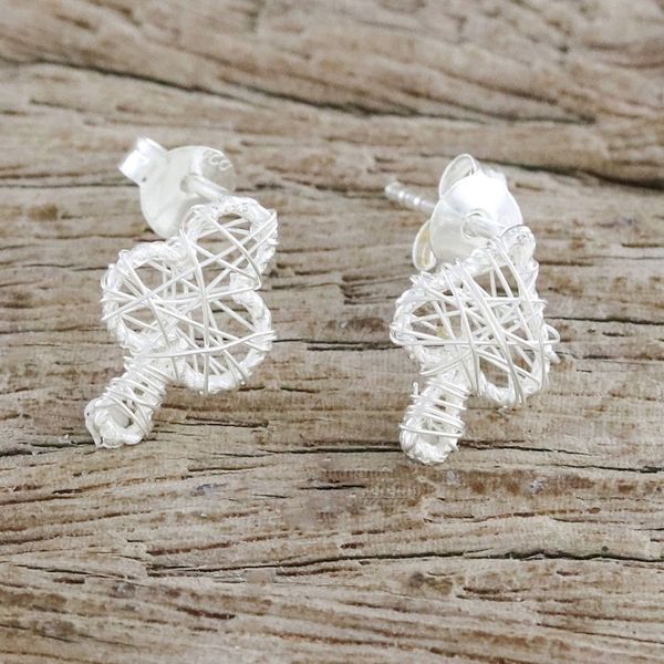 Alternate image for Sterling Silver Card Game Drop Earrings from Thailand Game of Cards
