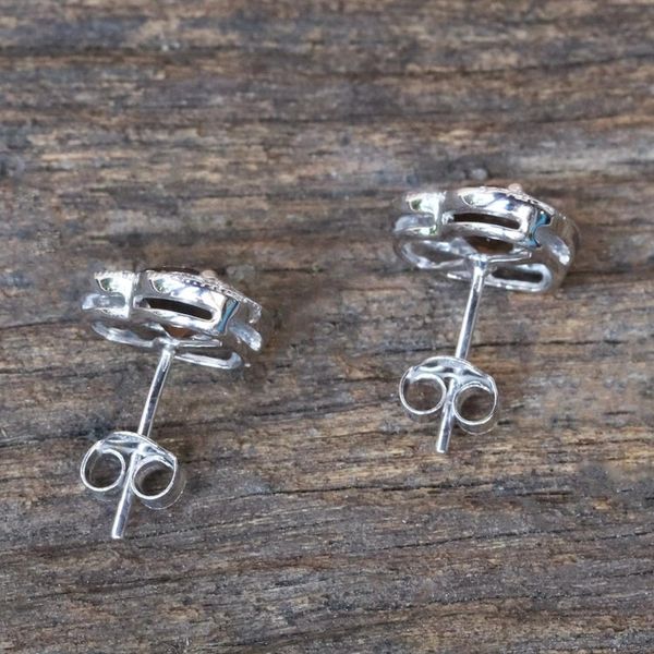 Alternate image for Smoky Quartz and Cubic Zirconia Heart Shaped Stud Earrings Sparkling Hearts
