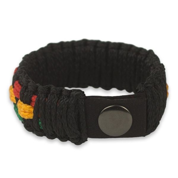 Alternate image for Black Cord Handrafted Mens Colorful Wristband Bracelet Black Forest Paths