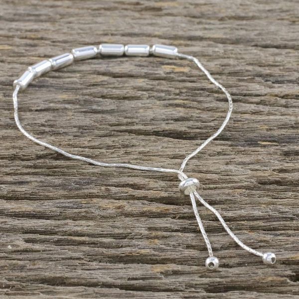 Alternate image for Handmade 925 Sterling Silver Morse Code Mom Chain Bracelet Morse Code Mom