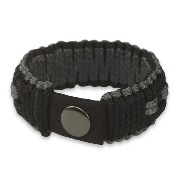 Alternate image for Artisan Crafted Cord Wristband Bracelet in Black and Grey Mankessim in Shadows