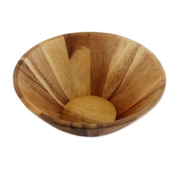 Alternate image for 1 Quart Serving Bowl in Natural Wood Handmade in Thailand Conical Nature