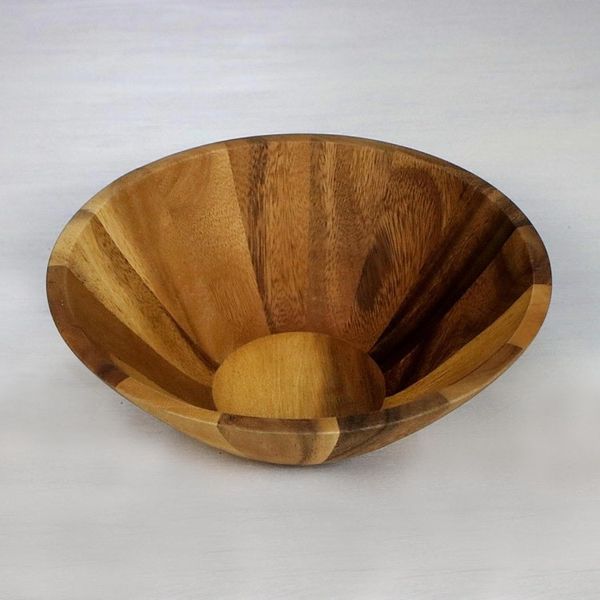 Alternate image for 1 Quart Serving Bowl in Natural Wood Handmade in Thailand Conical Nature