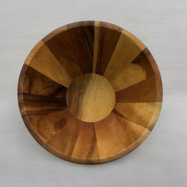 Alternate image for 1 Quart Serving Bowl in Natural Wood Handmade in Thailand Conical Nature