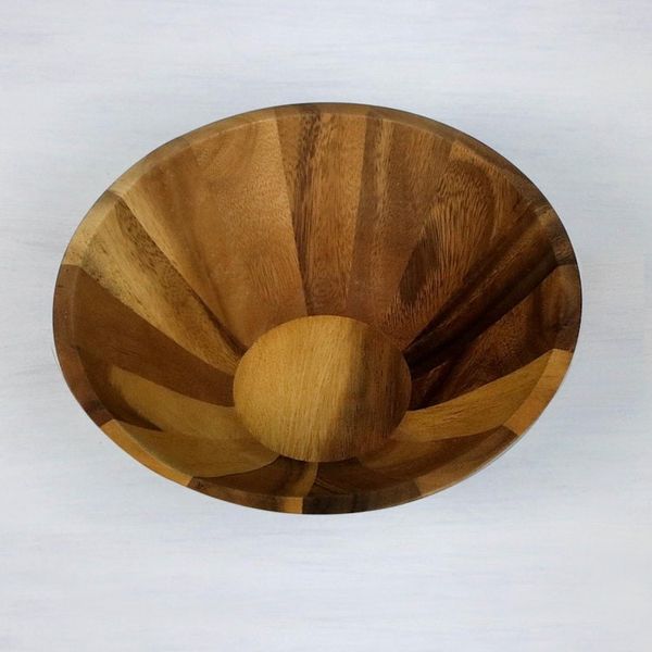 Alternate image for 1 Quart Serving Bowl in Natural Wood Handmade in Thailand Conical Nature
