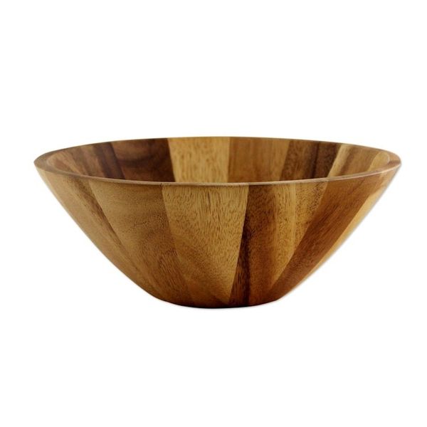 Alternate image for 1 Quart Serving Bowl in Natural Wood Handmade in Thailand Conical Nature