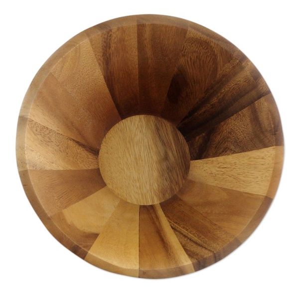 Alternate image for 1 Quart Serving Bowl in Natural Wood Handmade in Thailand Conical Nature