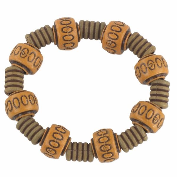 Alternate image for Rustic Recycled Plastic Beaded Stretch Bracelet from Ghana Spring for Joy