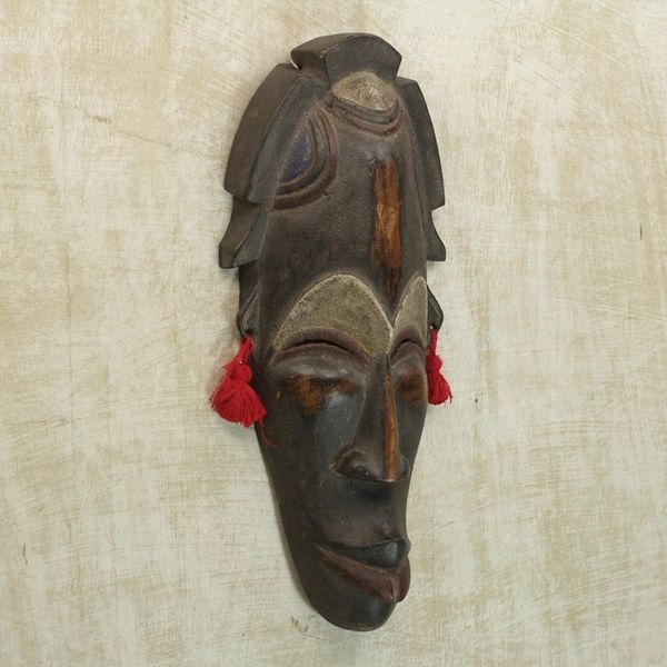 Alternate image for Hand Carved Sese Wood Nhyira Blessings Mask from Ghana Blessings and Joy
