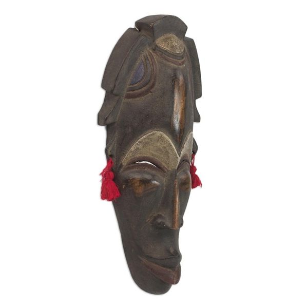 Alternate image for Hand Carved Sese Wood Nhyira Blessings Mask from Ghana Blessings and Joy