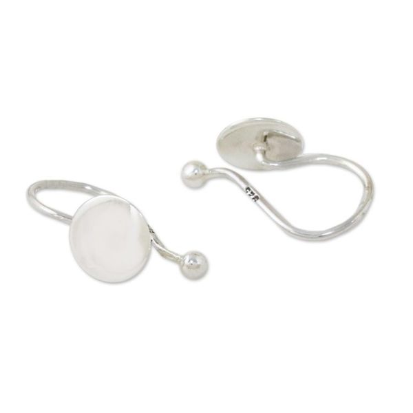 Alternate image for 925 Sterling Silver Circular Ear Cuffs from Thailand Circle Shimmer