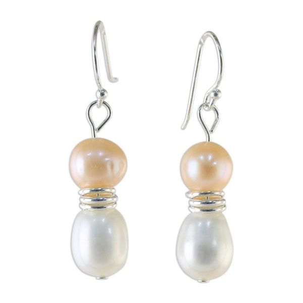 Alternate image for Cultured Pearl and Sterling Silver Earrings from Thailand Luxury Orbs