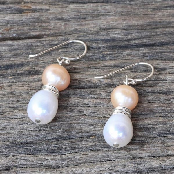 Alternate image for Cultured Pearl and Sterling Silver Earrings from Thailand Luxury Orbs