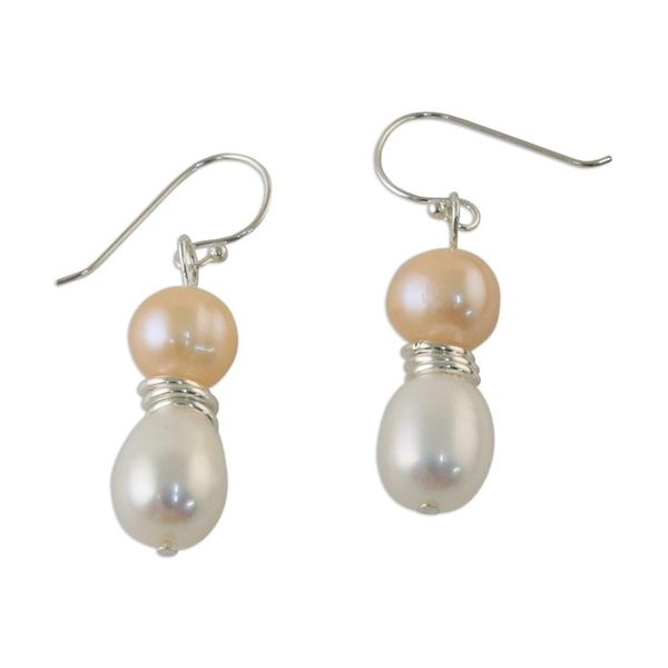 Alternate image for Cultured Pearl and Sterling Silver Earrings from Thailand Luxury Orbs