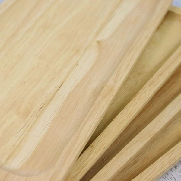 Alternate image for Four Handcrafted Rubberwood Serving Plates from Thailand Fun Meal