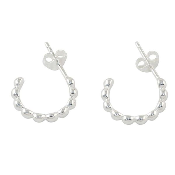 Alternate image for Sterling Silver Shining Half-Hoop Earrings from Thailand Bright Baubles