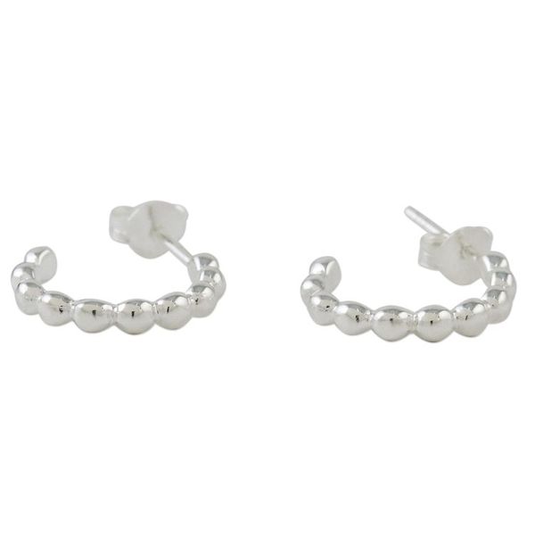 Alternate image for Sterling Silver Shining Half-Hoop Earrings from Thailand Bright Baubles