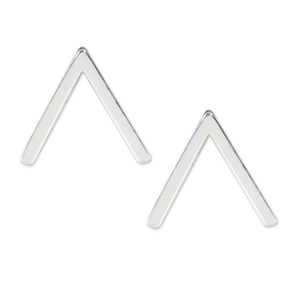 Alternate image for Sterling Silver Pointed Post Earrings from Thailand Shimmering Mountains