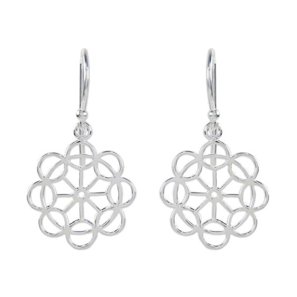 Alternate image for Handcrafted Sterling Silver Dangle Earrings from Thailand Magic Flowers