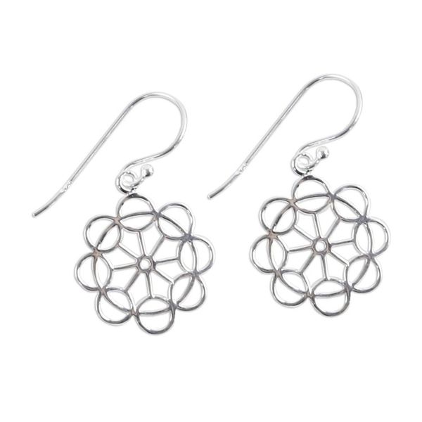 Alternate image for Handcrafted Sterling Silver Dangle Earrings from Thailand Magic Flowers