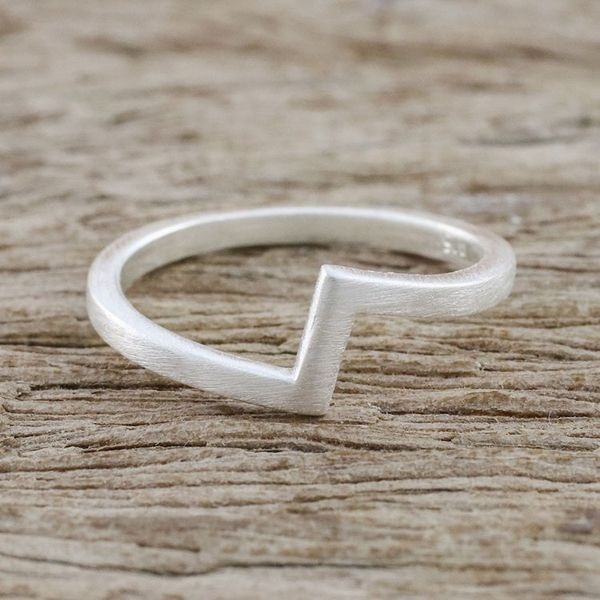 Alternate image for Artisan Crafted 925 Silver Mid-Finger Ring from Thailand Chic Design