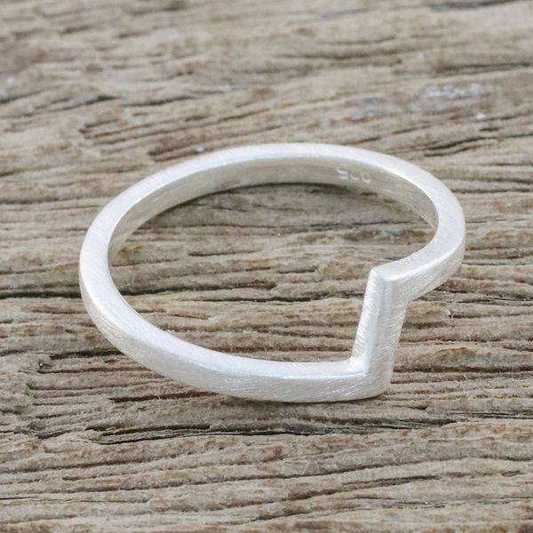 Alternate image for Artisan Crafted 925 Silver Mid-Finger Ring from Thailand Chic Design